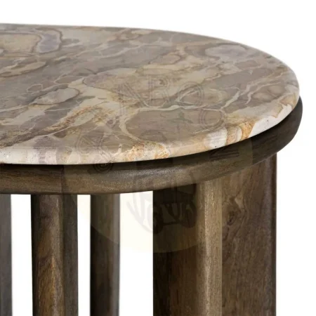 Consola de madera de mango y mármol para salón 160x40x76cm - Ixia - 616444IX - foto-secundaria-7