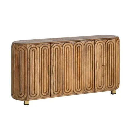 Aparador en madera de mango para salón con puertas y patas 7cm - Ixia 152x40x78cm - Ixia - 616448IX - foto-blanco