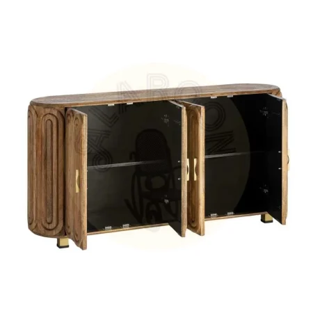 Aparador en madera de mango para salón con puertas y patas 7cm - Ixia 152x40x78cm - Ixia - 616448IX - foto-secundaria-1