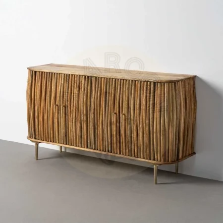 Aparador de madera de mango para salón con puertas - Ixia 148x39x78cm - Ixia - 616449IX - foto-secundaria-9