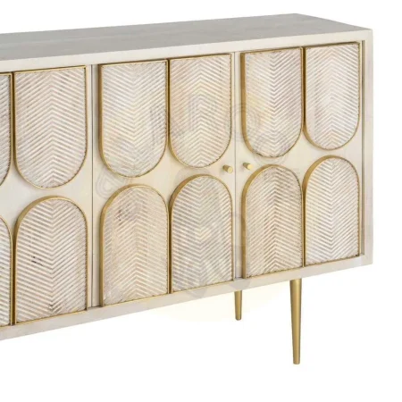 Aparador de madera de mango para salón con puertas y patas 23cm - Ixia 152x41x83.50cm - Ixia - 616450IX - foto-secundaria-2