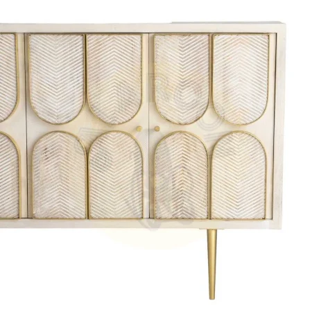 Aparador de madera de mango para salón con puertas y patas 23cm - Ixia 152x41x83.50cm - Ixia - 616450IX - foto-secundaria-7