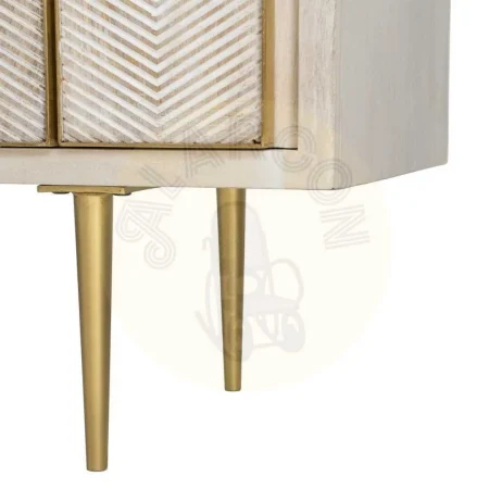 Aparador de madera de mango para salón con puertas y patas 23cm - Ixia 152x41x83.50cm - Ixia - 616450IX - foto-secundaria-8