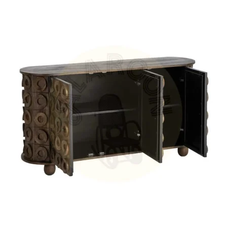 Aparador de madera de mango para salón con puertas - Ixia 147x42x76cm - Ixia - 616451IX - foto-secundaria-1