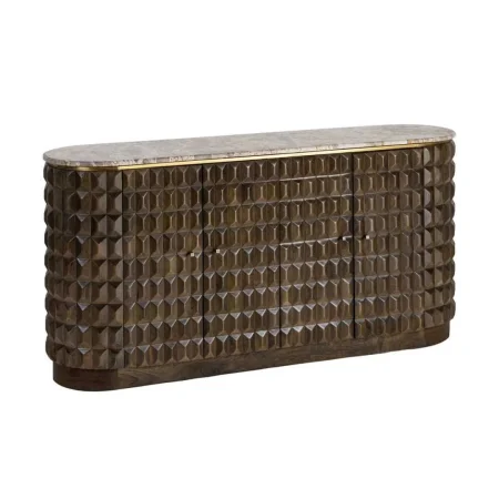 Aparador de madera de mango y mármol para salón - Ixia 154x40x76cm - Ixia - 616452IX - foto-blanco
