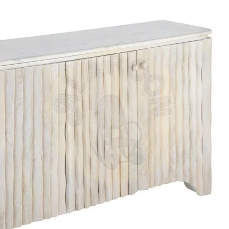 Aparador de madera de mango y mármol para salón Novedad - Ixia 153x41x73cm - Ixia - 616453IX - foto-secundaria-2