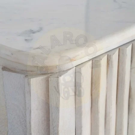 Aparador de madera de mango y mármol para salón Novedad - Ixia 153x41x73cm - Ixia - 616453IX - foto-secundaria-4