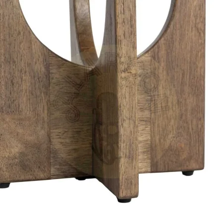 Mesa auxiliar marrón en madera de caucho y cristal templado 40x40x51cm - Ixia - 616454IX - foto-secundaria-3