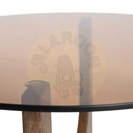 Mesa de centro marrón en madera de caucho y cristal templado 60x60x41cm - Ixia - 616455IX - foto-secundaria-2