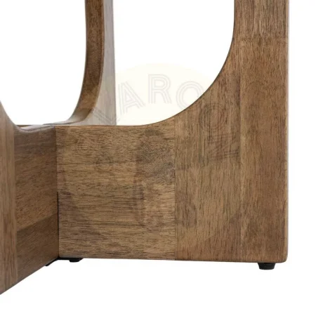 Mesa de centro marrón en madera de caucho y cristal templado 60x60x41cm - Ixia - 616455IX - foto-secundaria-4