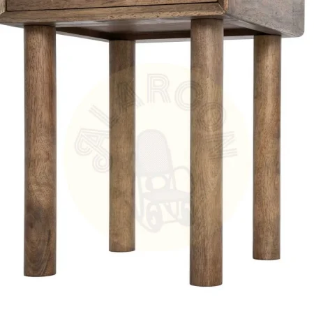 Mesita auxiliar en madera de caucho marrón con cajón 40x40x55cm - Ixia - 616456IX - foto-secundaria-7