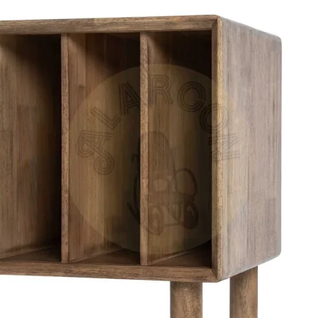 Mueble auxiliar marrón en madera de caucho y cristal templado 80x38x70cm - Ixia - 616457IX - foto-secundaria-7