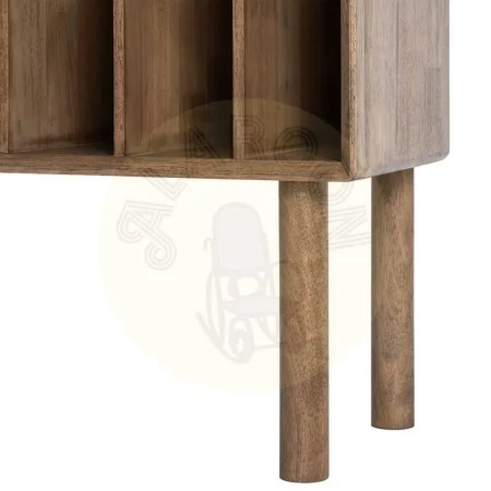 Mueble auxiliar marrón en madera de caucho y cristal templado 80x38x70cm - Ixia - 616457IX - foto-secundaria-8