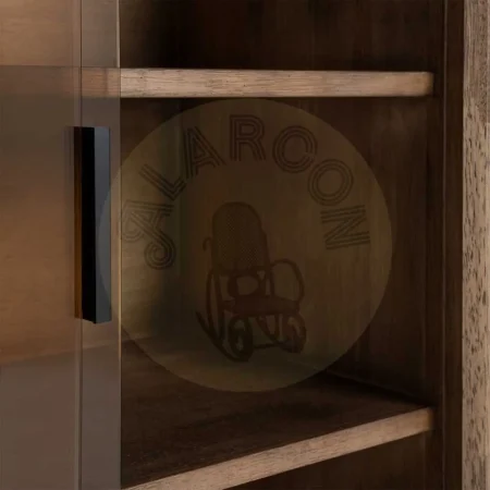 Vitrina marrón en madera de caucho y cristal templado 70x40x100cm - Ixia - 616459IX - foto-secundaria-5