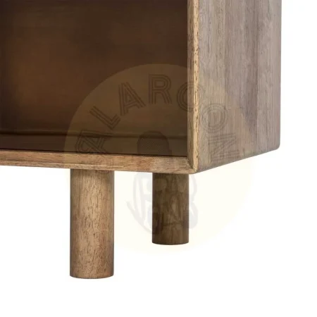 Mueble TV madera de caucho y cristal templado marrón con cajón y puertas y salida de cables - Ixia 150x40x55cm - Ixia - 616460IX - foto-secundaria-8