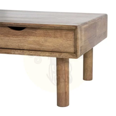 Mesa centro marrón en madera de caucho y cristal 120x60x40cm - Ixia - 616461IX - foto-secundaria-7