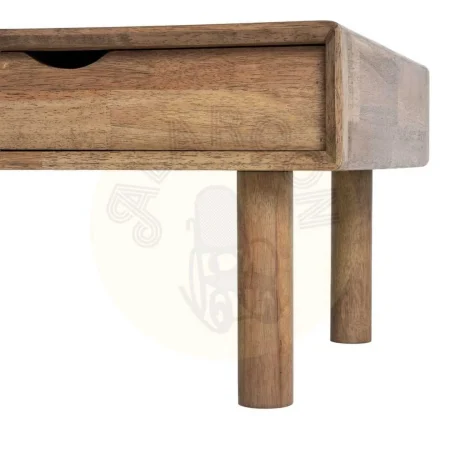 Mesa centro marrón en madera de caucho y cristal 120x60x40cm - Ixia - 616461IX - foto-secundaria-8