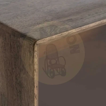 Aparador marrón en madera de caucho y cristal templado 160x46x80cm - Ixia - 616462IX - foto-secundaria-4