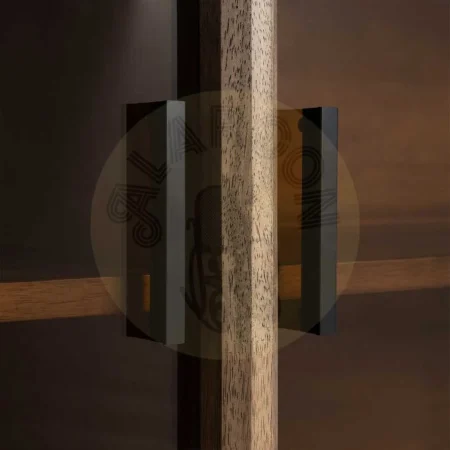 Aparador marrón en madera de caucho y cristal templado 160x46x80cm - Ixia - 616462IX - foto-secundaria-5