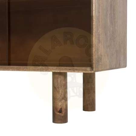 Aparador marrón en madera de caucho y cristal templado 160x46x80cm - Ixia - 616462IX - foto-secundaria-9