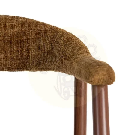 Silla tapizada en tejido marrón con patas de metal y brazos 56x57x78cm - Ixia - 616475IX - foto-secundaria-4