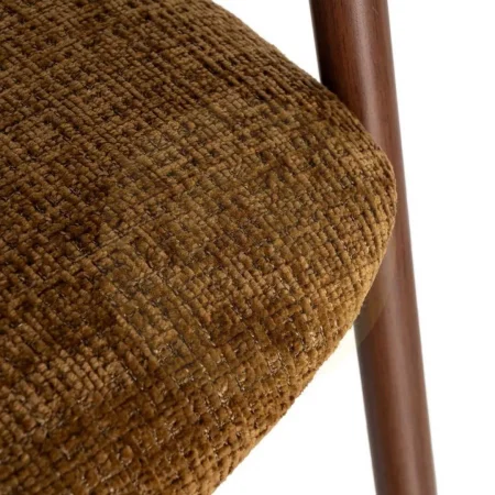 Silla tapizada en tejido marrón con patas de metal y brazos 56x57x78cm - Ixia - 616475IX - foto-secundaria-7