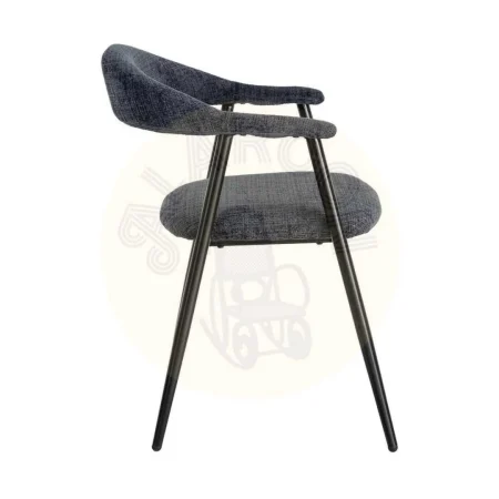 Silla tapizada azul en poliéster con patas de hierro 56x57x78cm - Ixia - 616476IX - foto-secundaria-3