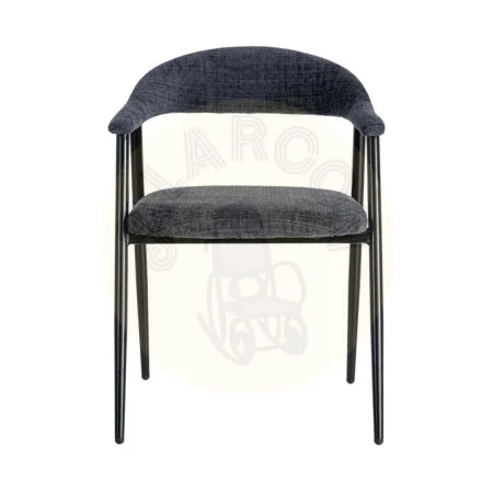 Silla tapizada azul en poliéster con patas de hierro 56x57x78cm - Ixia - 616476IX - foto-secundaria-6
