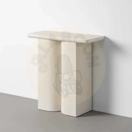 Consola blanca en DM con acabado poroso granulado 80x35x80cm - Ixia - 616486IX - foto-secundaria-7