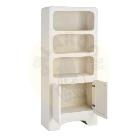 Librería blanca en DM acabado poroso granulado con puerta 80x35x180cm - Ixia - 616489IX - foto-secundaria-1