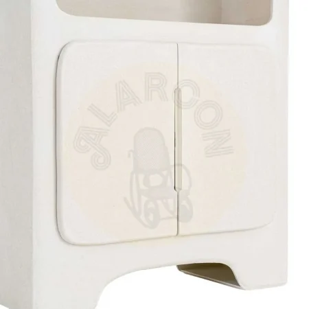 Librería blanca en DM acabado poroso granulado con puerta 80x35x180cm - Ixia - 616489IX - foto-secundaria-3