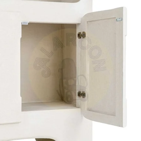 Librería blanca en DM acabado poroso granulado con puerta 80x35x180cm - Ixia - 616489IX - foto-secundaria-4