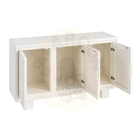 Aparador blanco en DM acabado poroso granulado puertas sin balda interior 120x38x70cm - Ixia - 616490IX - foto-secundaria-1