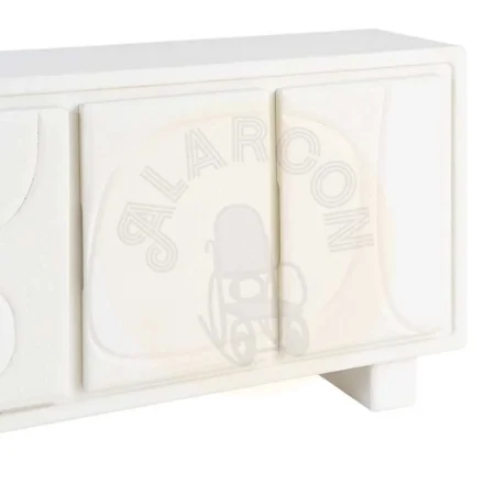 Aparador blanco en DM acabado poroso granulado puertas sin balda interior 120x38x70cm - Ixia - 616490IX - foto-secundaria-2