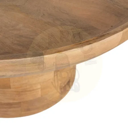 Mesita auxiliar natural de madera de mango para salón 75x75x40cm - Ixia - 616492IX - foto-secundaria-1