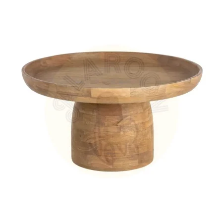 Mesita auxiliar natural de madera de mango para salón 75x75x40cm - Ixia - 616492IX - foto-secundaria-4