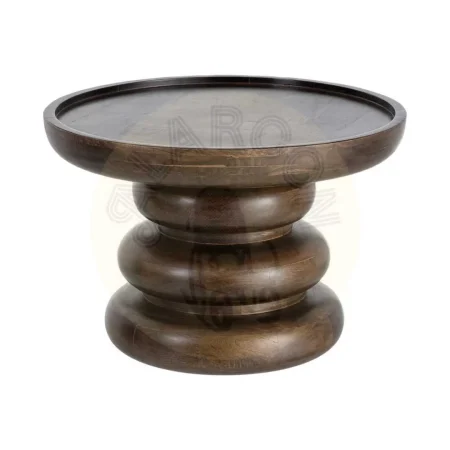 Mesita de madera de mango marrón para salón con patas de 33cm 60x60x41cm - Ixia - 616494IX - foto-secundaria-4