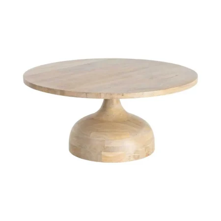 Mesita de salón natural en madera de mango 90x90x40cm - Ixia - 616496IX - foto-blanco