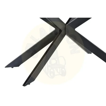 Mesa de comedor Nolira rectangular para 8 personas madera de acacia maciza tapa de madera natural con vetas base metálica negra 200x100x78cm - Giner y Colomer - 6164GYC - foto-secundaria-4