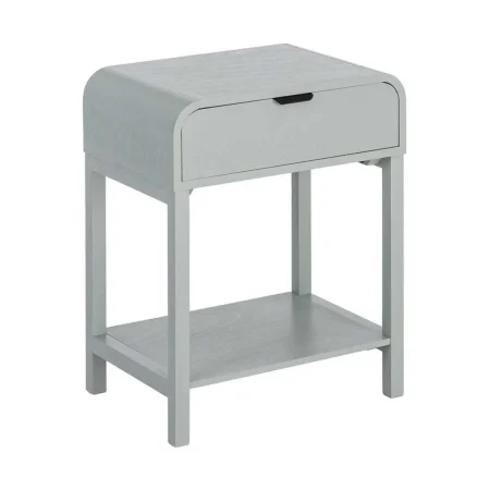 Mesita verde claro en DM con cajón y estructura de madera de pino 48x35.50x61cm - Ixia - 616500IX - foto-blanco