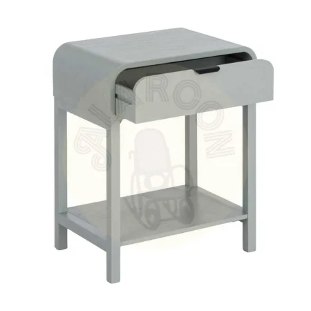 Mesita verde claro en DM con cajón y estructura de madera de pino 48x35.50x61cm - Ixia - 616500IX - foto-secundaria-1