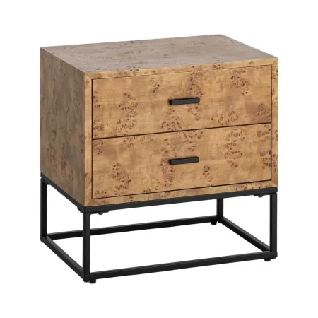Mesita natural y negra en DM y metal 55x41x55cm - Ixia - 616503IX - foto-blanco