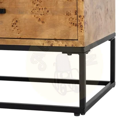 Mesita natural y negra en DM y metal 55x41x55cm - Ixia - 616503IX - foto-secundaria-7
