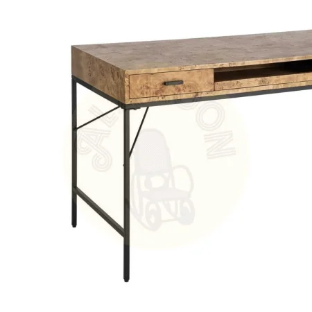 Escritorio natural y negro en DM y metal con cajones y bandeja extraíble 140x60x80cm - Ixia - 616504IX - foto-secundaria-3