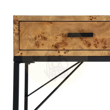 Escritorio natural y negro en DM y metal con cajones y bandeja extraíble 140x60x80cm - Ixia - 616504IX - foto-secundaria-5