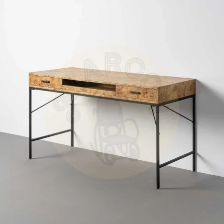 Escritorio natural y negro en DM y metal con cajones y bandeja extraíble 140x60x80cm - Ixia - 616504IX - foto-secundaria-9
