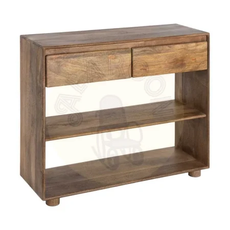Consola de madera de mango para salón con cajones y huecos 100x35x80cm - Ixia - 616505IX - foto-secundaria-7