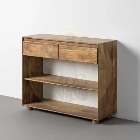 Consola de madera de mango para salón con cajones y huecos 100x35x80cm - Ixia - 616505IX - foto-secundaria-8