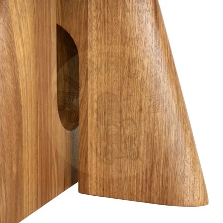 Mesa de centro beige y marrón con tablero cerámico patas en roble contrachapado 80x80x45cm - Ixia - 616507IX - foto-secundaria-3