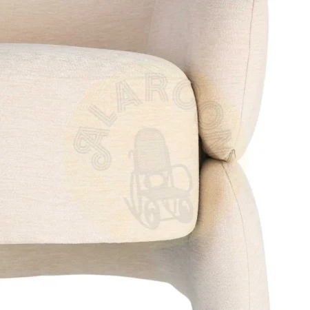 Sillón crema en DM con tapizado en tejido y relleno de espuma 77x75x73.50cm - Ixia - 616509IX - foto-secundaria-1